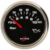 ECMS Trimmesanzeige Schwarz-Chrom 52mm