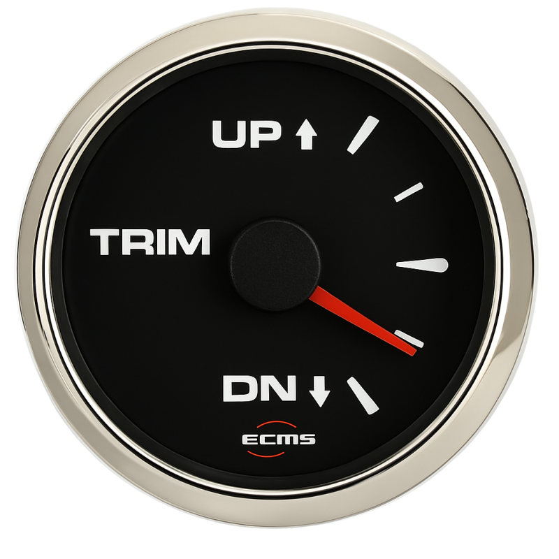 ECMS Trimmesanzeige Schwarz-Chrom 52mm