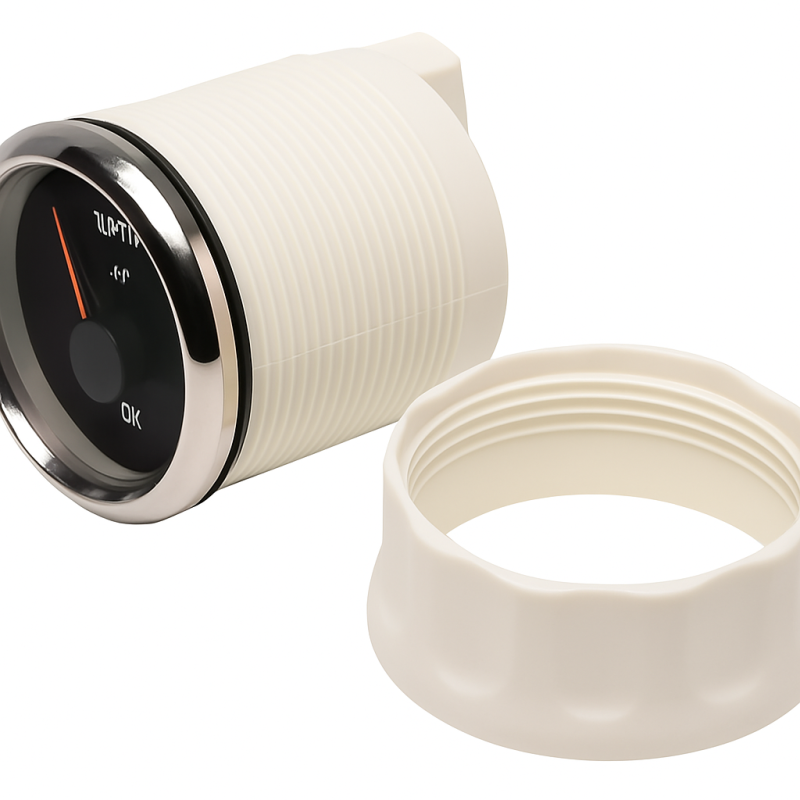 ECMS Trimmesanzeige Schwarz-Chrom 52mm