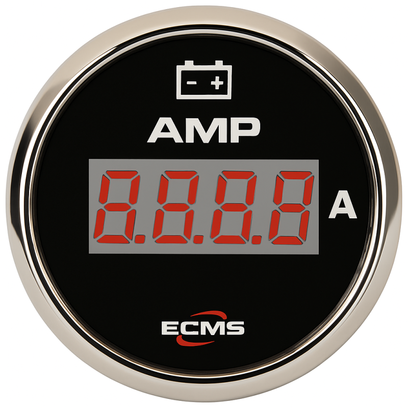 ECMS Trimmesanzeige Schwarz-Chrom 52mm