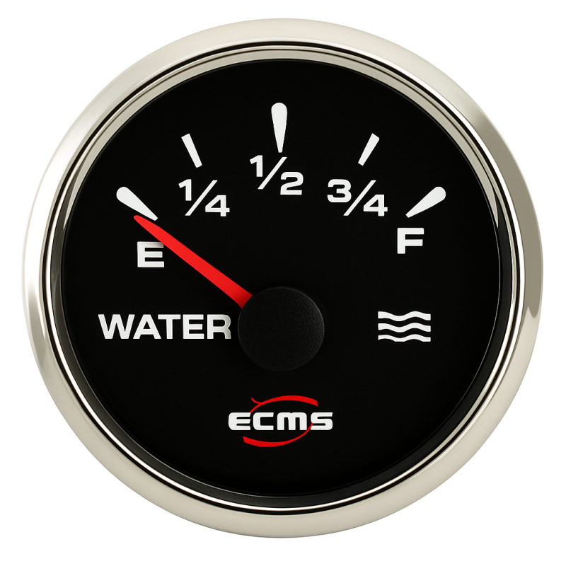 ECMS Trimmesanzeige Schwarz-Chrom 52mm