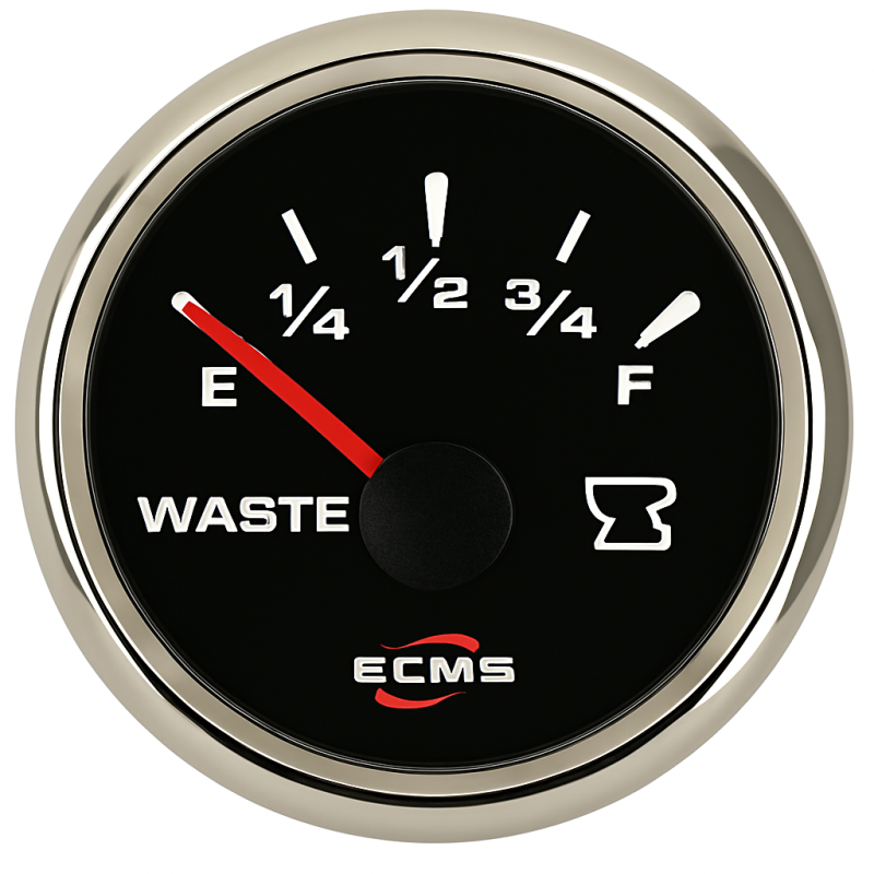 ECMS Trimmesanzeige Schwarz-Chrom 52mm