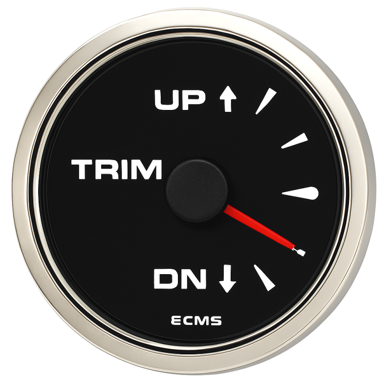 ECMS Trimmesanzeige Schwarz-Chrom 52mm
