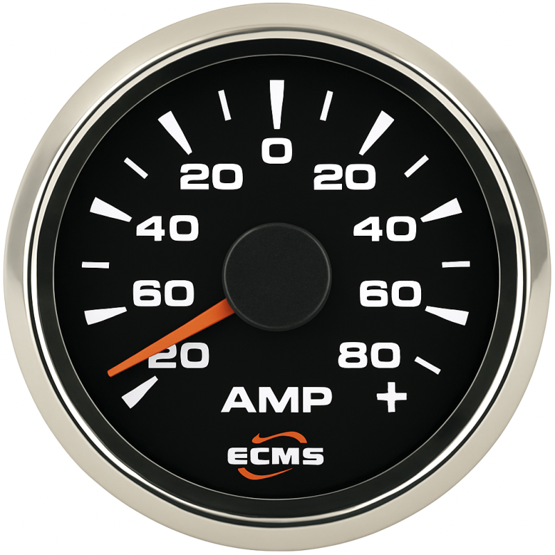 ECMS Black-Chromed 52mm Trim Gauge - 167-10 Ohm ECMS Black-Chromed 52mm Trim Gauge - 167-10 Ohm