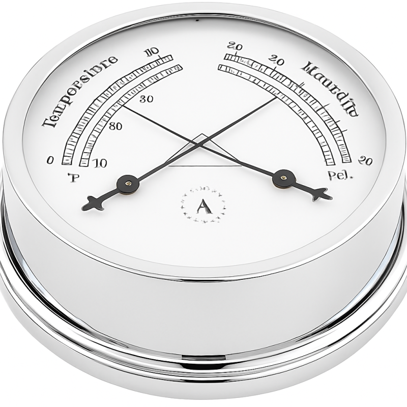 Marine Thermo-Hygrometer A-Nautic Pacific in Chrome-Plated Brass 120mm Marine Thermo-Hygrometer A-Nautic Pacific in Chrome-Plated Brass 120mm