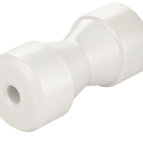 Teflon Trailer Kiel Rollen L 130 mm Ø 80 mm Gat Ø 15 mm