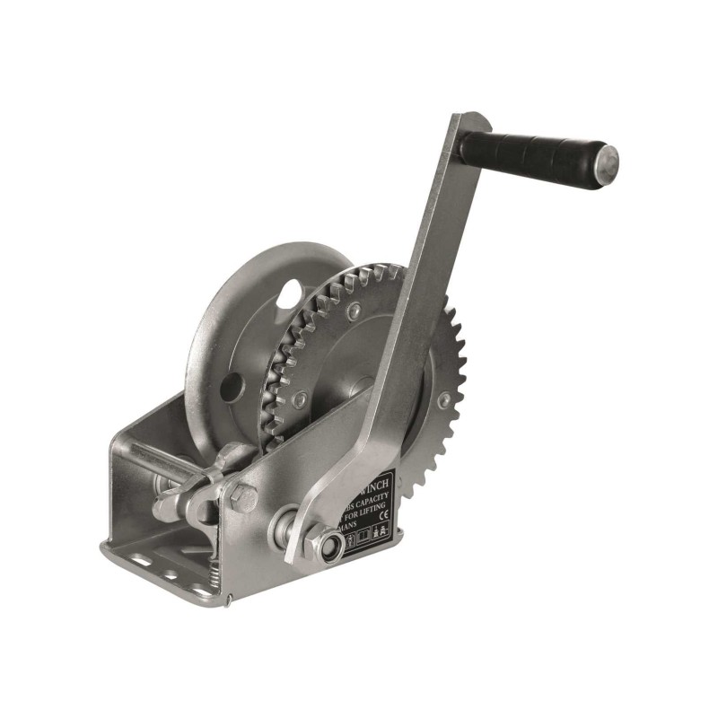 630KG Black Manual Winch - Single Speed