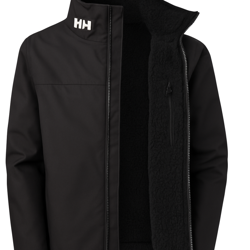 Класическо вълнено яке Helly Hansen с качулка - Черно - 2XL