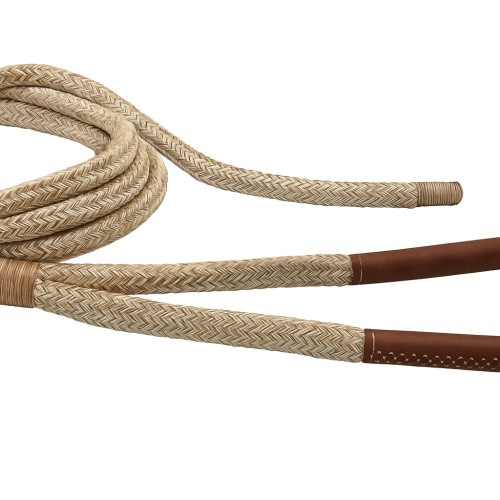 Cuerda de Amarre Trenzada Beige 16 Hilos con Ojo de Cuero