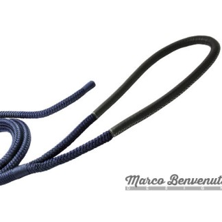 Spersonalizowana Lina Dokująca Niebieska Marynarska Z Oczkiem 32mm x 20m Z Brązowym Skórzanym Pokrowcem Spersonalizowana Lina Dokująca Niebieska Marynarska Z Oczkiem 32mm x 20m Z Brązowym Skórzanym Pokrowcem