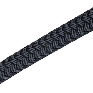 Spersonalizowana Lina Dokująca Niebieska Marynarska Z Oczkiem 32mm x 20m Z Brązowym Skórzanym Pokrowcem