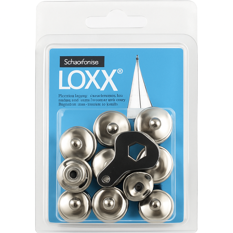 Loxx 10 Automatische Messing-Druckknöpfe - 8er-Pack