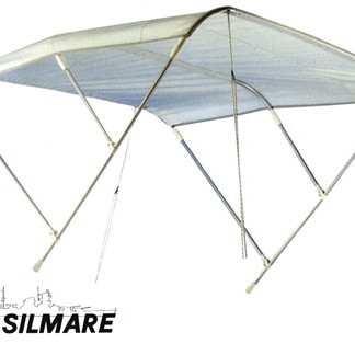 Premium 3-Arch White Aluminum Bimini Top 180x170cm