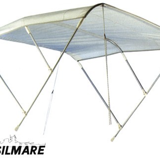 3-Arch White Aluminum Bimini Top - 200cm x 180cm