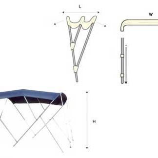 Tessilmare Bimini Console Blue 3-Arch Canopy 180 x 170cm Tessilmare Bimini Console Blue 3-Arch Canopy 180 x 170cm