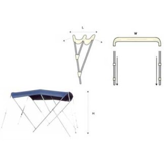 Tessilmare Bimini Kék Rozsdamentes Acél 3 Ív 180 x 230 x M140 cm Tessilmare Bimini Kék Rozsdamentes Acél 3 Ív 180 x 230 x M140 cm