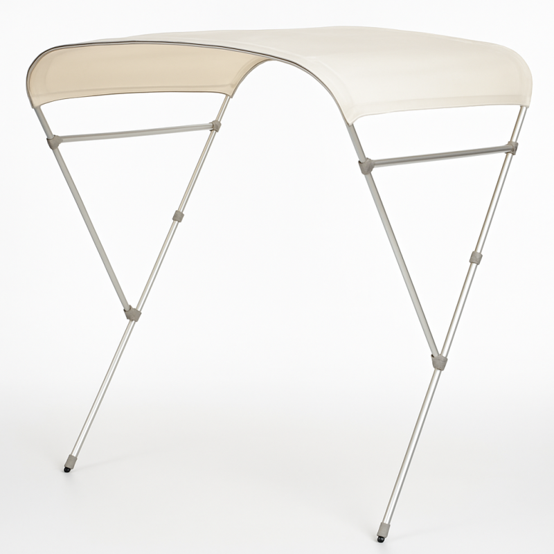 TESSILMARE White Bimini with 2 Arches - Aluminum 225x215xH115cm