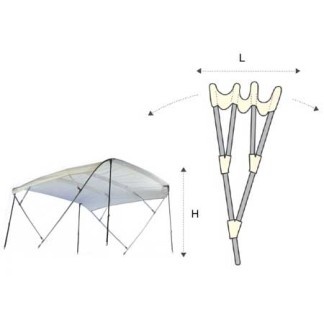 Sixty Bimini Top - Weißer Aluminiumzelt mit 4 Bögen Sixty Bimini Top - Weißer Aluminiumzelt mit 4 Bögen