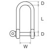 Wichard 8mm Long Dee Shackle Wichard 8mm Long Dee Shackle