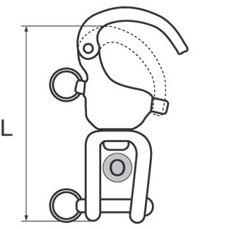 90mm Stainless Steel Swivel Carabiner with Shackle 90mm Stainless Steel Swivel Carabiner with Shackle