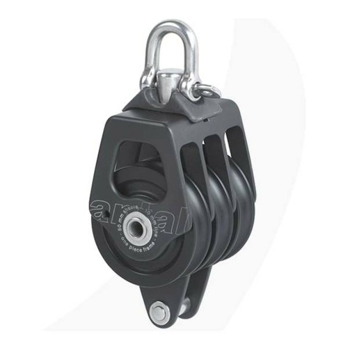 Antal 60mm Triple Block with Becket for 12mm Rope