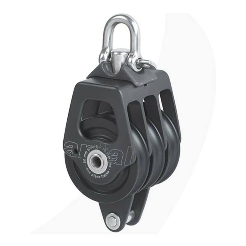 Antal 60mm Trigubas Blokas su Becket 12mm Virvei