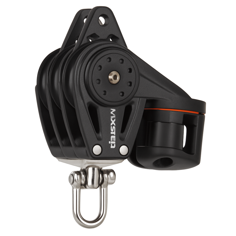 Triple Pulley with Becket & Cam Cleat 40mm
