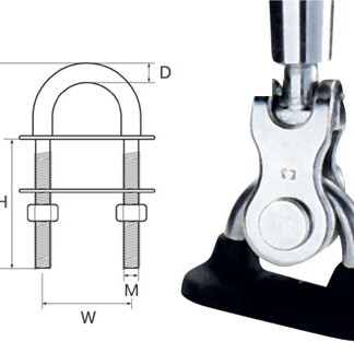 Wichard Marine U-bolts with Rubber Seal D6 x 90mm Wichard Marine U-bolts with Rubber Seal D6 x 90mm