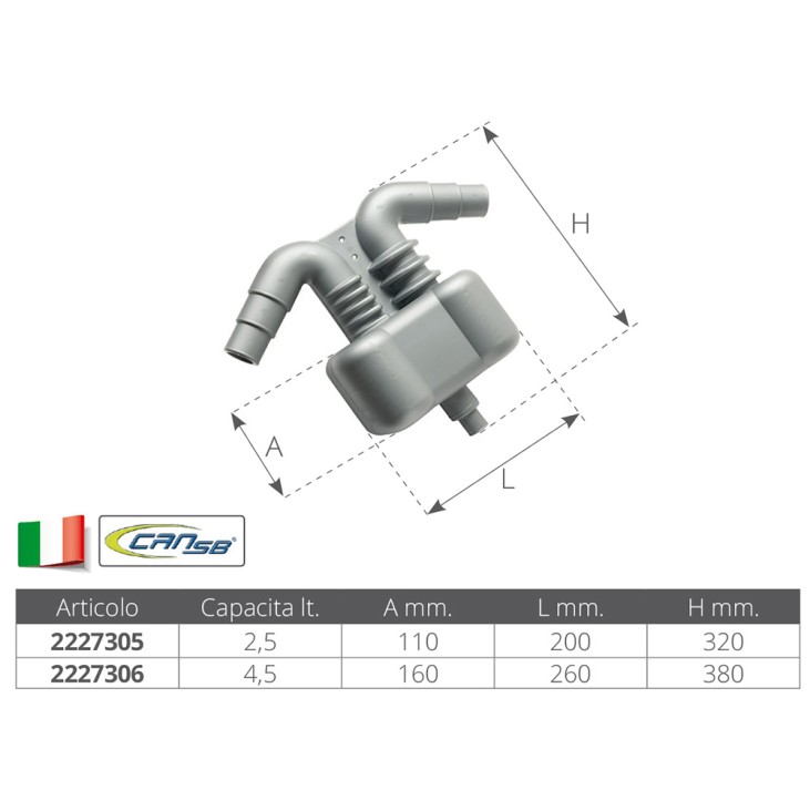 2.5L Exhaust Gas and Water Separator Muffler 2.5L Exhaust Gas and Water Separator Muffler