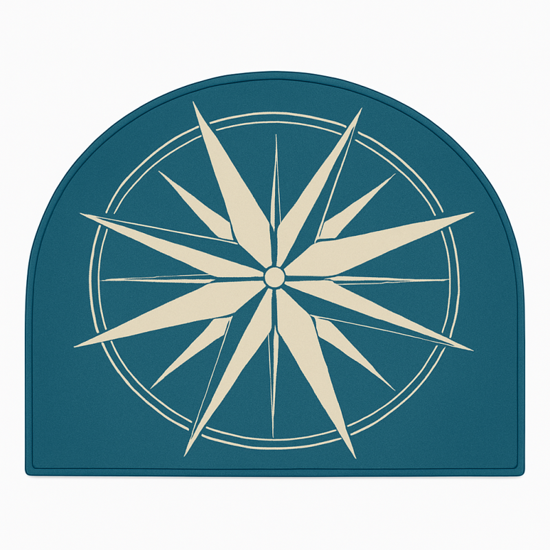 Turquoise Round Mats by Rosewind - 70 x 50 cm