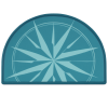 Turquoise Round Mats by Rosewind - 70 x 50 cm