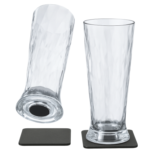 Set of 2 Magnetic Plastic Beer Glasses - 500 ml