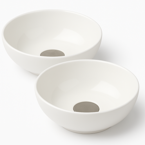 Dual Magnetic Porcelain Bowls - 400ml Capacity Dual Magnetic Porcelain Bowls - 400ml Capacity