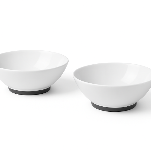 Zestaw 2 porcelanowych misek magnetycznych - pojemność 400 ml, ø160 x h48 mm