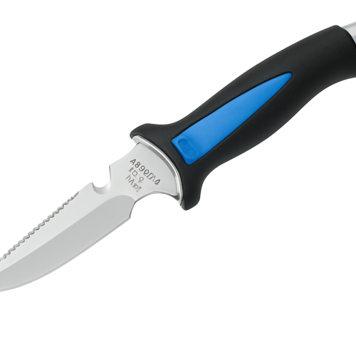Aquatis Blue and Black Compact Diving Knife - 12cm