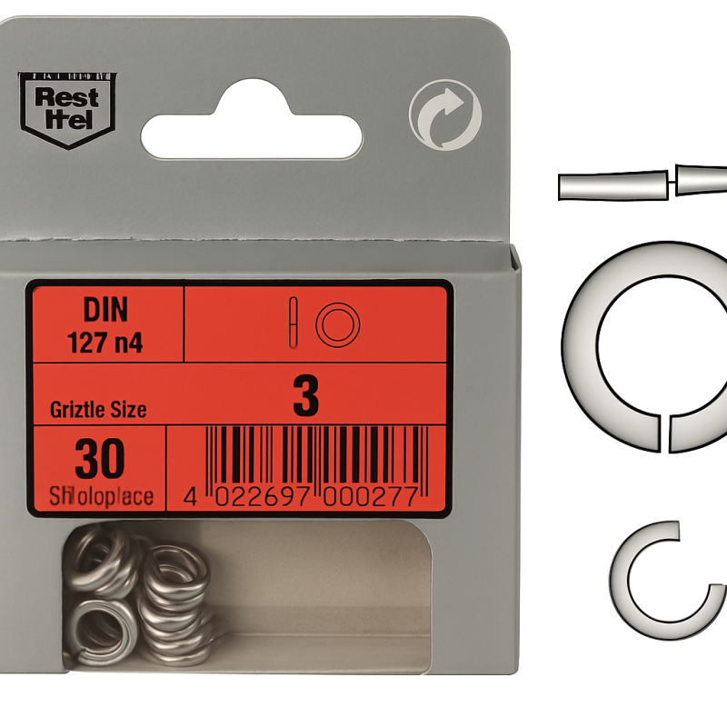 Blister med 30 stk. rustfrie skiver 3mm Din 127 Blister med 30 stk. rustfrie skiver 3mm Din 127