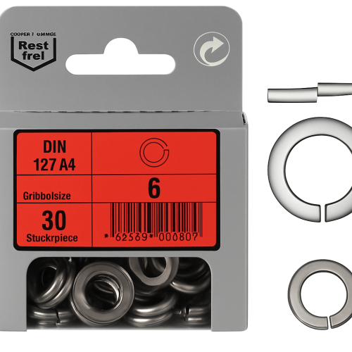 Blister 30 buc. Piulițe din oțel inoxidabil 6mm DIN 127 Blister 30 buc. Piulițe din oțel inoxidabil 6mm DIN 127