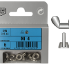 Set von 6 A4 Edelstahl Flügelmuttern M4 DIN 315