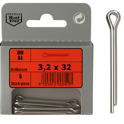 8 db-os blister rozsdamentes kotontű 3,2 x 32 DIN 94 8 db-os blister rozsdamentes kotontű 3,2 x 32 DIN 94