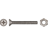Phillips Flat Head Machine Screws DIN 965 + Nuts 8x20 mm - Pack of 4 Phillips Flat Head Machine Screws DIN 965 + Nuts 8x20 mm - Pack of 4