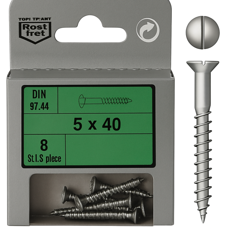 8-Pack Marine Grade Stainless Steel Screws 5 x 40mm