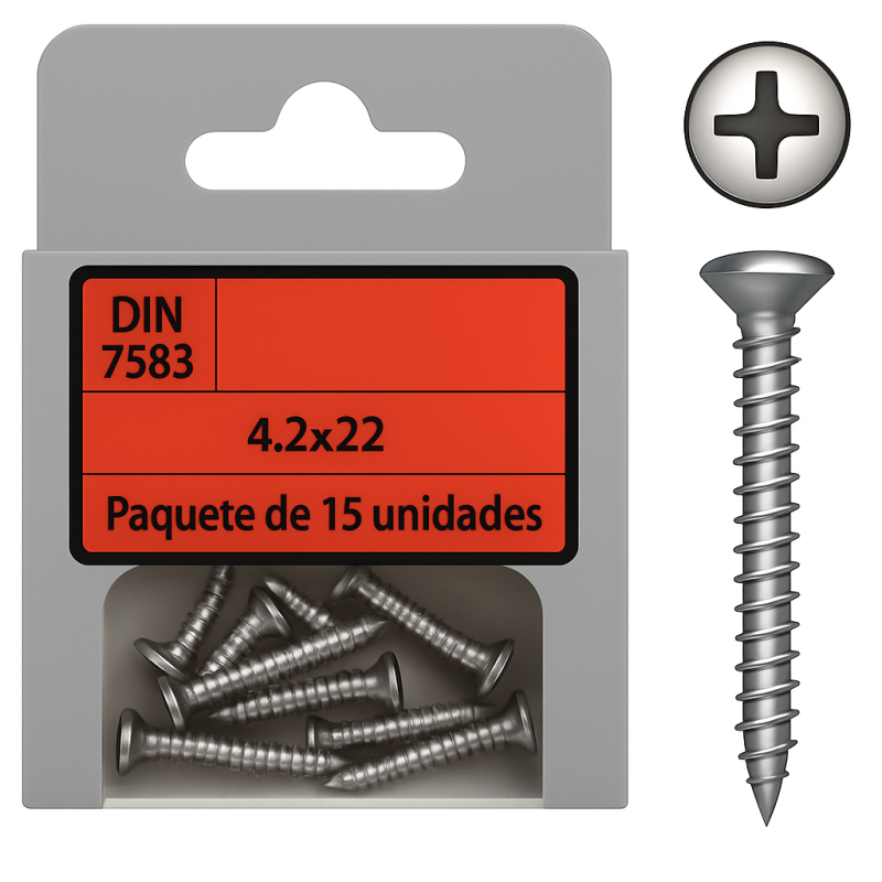 A4 Stainless Steel Oval Head Phillips Screws 4.2x22 - 15 pcs A4 Stainless Steel Oval Head Phillips Screws 4.2x22 - 15 pcs