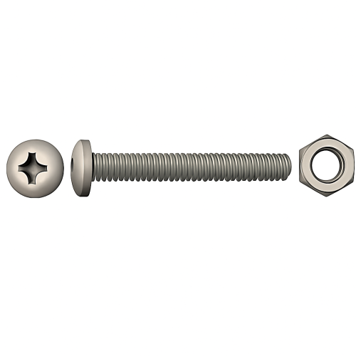 Pack of 6 Flat Head Phillips Screws DIN 7985 with Nuts Pack of 6 Flat Head Phillips Screws DIN 7985 with Nuts
